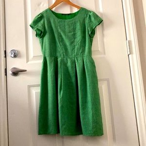 Green floral midi dress